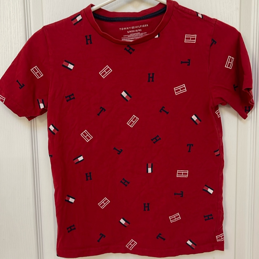 Tommy Hilfiger red print short sleeve boys top